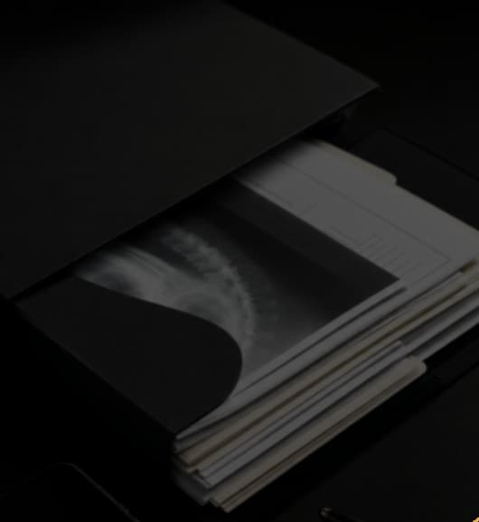 Treatment records and supporting documents in a case file