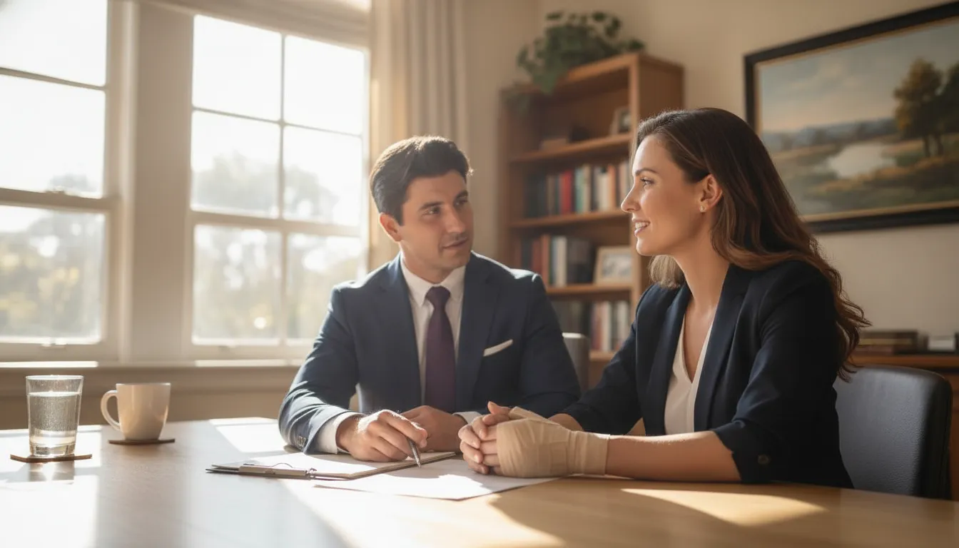 California personal injury attorney meeting with an injured car accident client